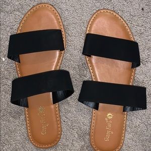 Black strapped sandals
